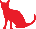 cat outline red