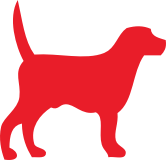dog outline red